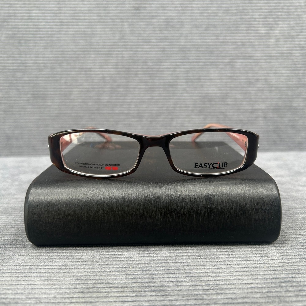 EasyClip EC121 Tortoise Pink Rectangular Y2k Eyeglasses Frames 49-16-135 10